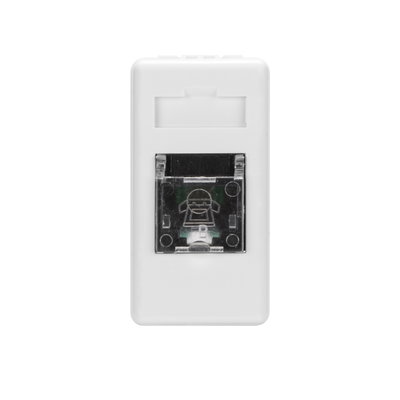 BASE TELEFÓNICA - RJ11 - 2 PARES - PAR TRENZADO - BORNES CON TORNILLO - 1 MÓDULO - SYSTEM WHITE