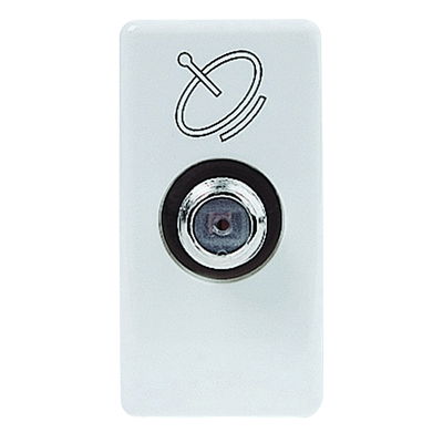 BASE COAXIALE TV/SAT PANTELLA CLASE A A - CONECTOR F HEMBRA - PASANTE 10 dB - 1 MÓDULO - SYSTEM WHITE