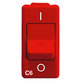 INTERRUPTOR AUTOMÁTICO MAGNETOTÉRMICO DIFFERENCIAL - PARA LÍNEAS DEDICADAS - 1P+N 6A 3kA 6mA CURVA C - 1 MÓDULO - ROJO - SYSTEM