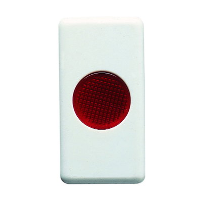 TESTIGO DI SEÑALIZACIÓN INDIVIDUAL - 12/24/250V - ROJO - 1 MÓDULO - SYSTEM WHITE