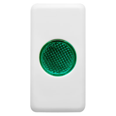 TESTIGO DI SEÑALIZACIÓN INDIVIDUAL - 12/24/250V - VERDE - 1 MÓDULO - SYSTEM WHITE