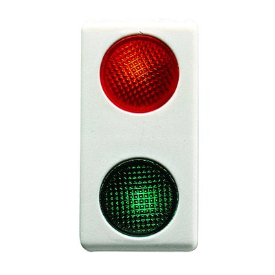 DIFUSOR DI SEÑALIZACIÓN DOBLE - 230V - ROJO/VERDE - 1 MÓDULO - SYSTEM WHITE