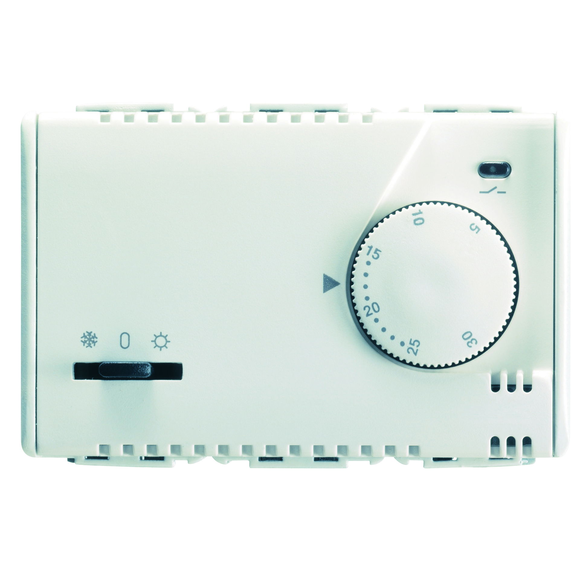 TERMOSTATO ELETRÓNICO VERANO/INVIERNO CON MANDO DE AJUSTE -230V ac 50/60Hz-3 MÓDULOS- SYSTEM WHITE