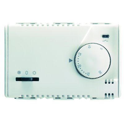 TERMOSTATO ELETRÓNICO VERANO/INVIERNO CON MANDO DE AJUSTE -230V ac 50/60Hz-3 MÓDULOS- SYSTEM WHITE