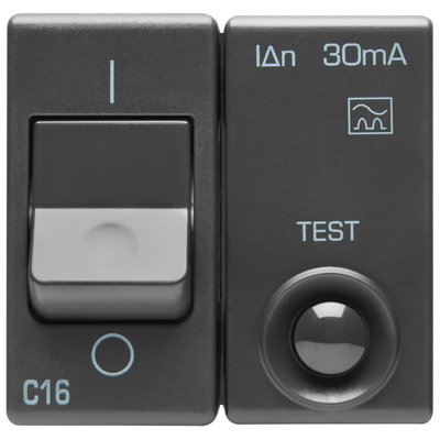 INTERRUPTOR AUTOMÁTICO MAGNETOTÉRMICO DIFFERENCIAL - 230V ac - CLASSE A - 1P+N 16A 3kA 30mA CURVA C - 2 MÓDULOS - SYSTEM WHITE