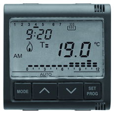 CRONOTERMOSTATO ELETRÓNICO DIARIO/SEMANAL - 230V ac 50/60Hz - 2 MÓDULOS- SYSTEM WHITE