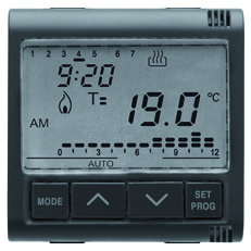 CRONOTERMOSTATO ELETRÓNICO DIARIO/SEMANAL - 230V ac 50/60Hz - 2 MÓDULOS- SYSTEM WHITE