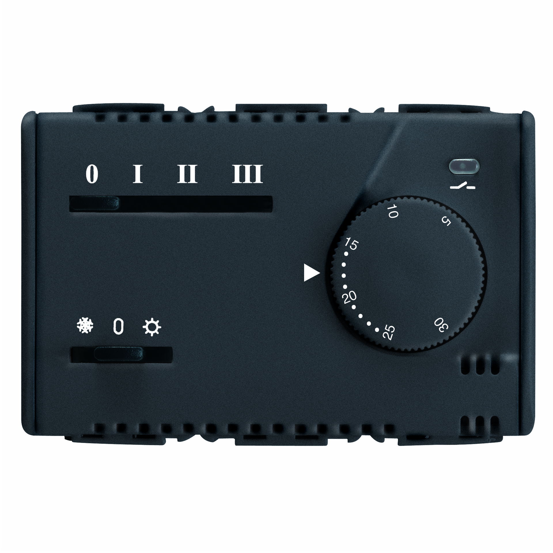 TERMOSTATO ELETRÓNICO VERANO/INVIERNO PARA FAN-COIL - TRES VELOCIDAD - 230V 50/60Hz-3 MÓDULOS- SYSTEM WHITE