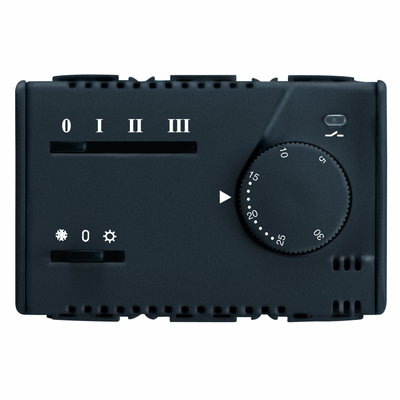 TERMOSTATO ELETRÓNICO VERANO/INVIERNO PARA FAN-COIL - TRES VELOCIDAD - 230V 50/60Hz-3 MÓDULOS- SYSTEM WHITE
