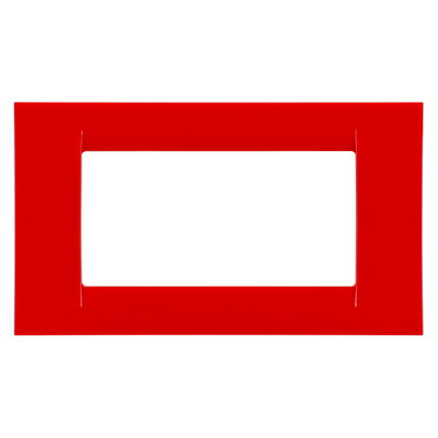 PLACA VIRNA - EN TECNOPOLÍMERO ACABADO BRILLANTE - 4 MÓDULOS - ROJO GERANIO - SYSTEM