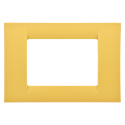 PLACA VIRNA - EN TECNOPOLÍMERO ACABADO BRILLANTE - 3 MÓDULOS - AMARILLO MAÍZ - SYSTEM