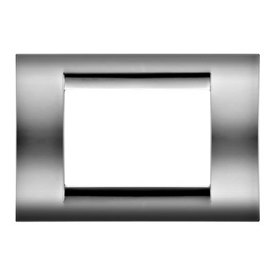 PLACA VIRNA - EN TECNOPOLÍMERO ACABADO BRILLANTE - 3 MÓDULOS - CROMO SOFT - SYSTEM