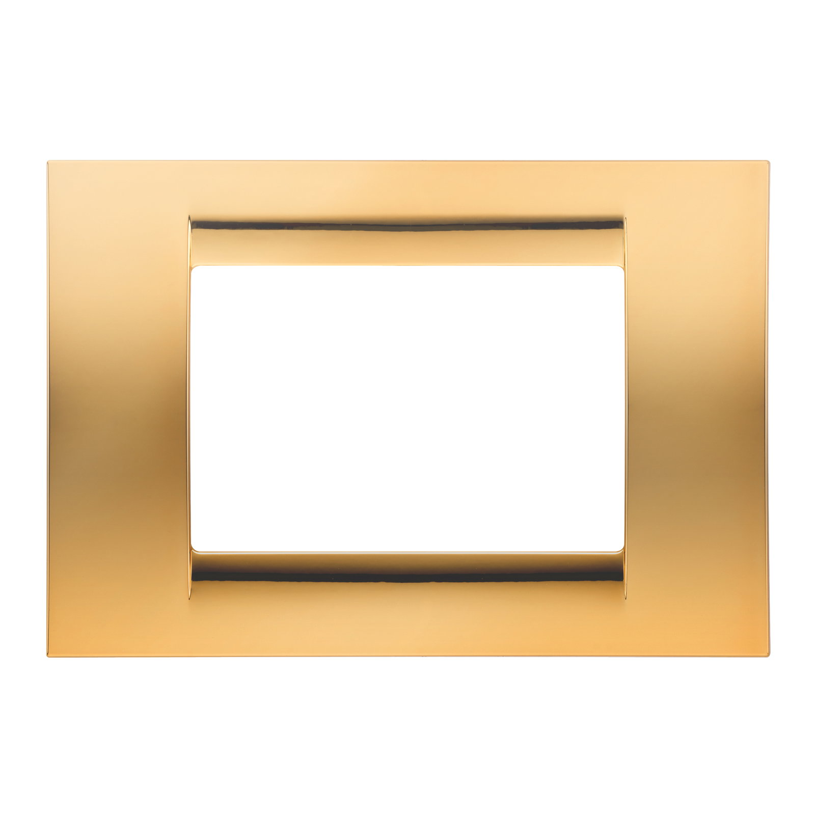 PLACA VIRNA - EN TECNOPOLÍMERO ACABADO BRILLANTE - 3 MÓDULOS - ORO VIEJO - SYSTEM