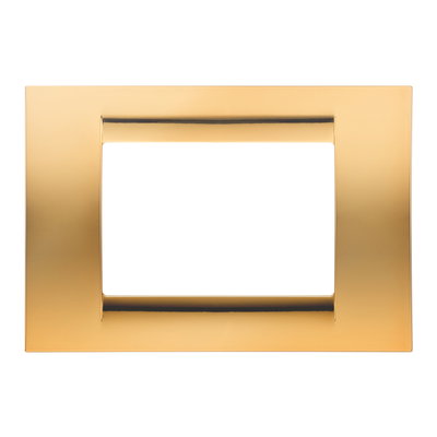 PLACA VIRNA - EN TECNOPOLÍMERO ACABADO BRILLANTE - 3 MÓDULOS - ORO VIEJO - SYSTEM