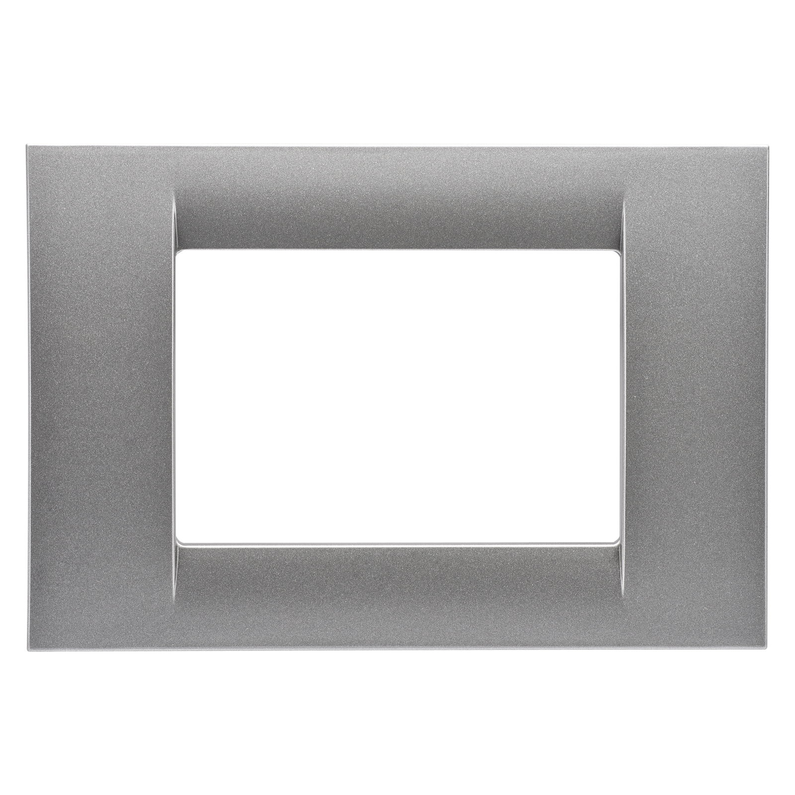 PLACA VIRNA - EN TECNOPOLÍMERO ACABADO BRILLANTE - 3 MÓDULOS - TITANIO METALIZADO - SYSTEM
