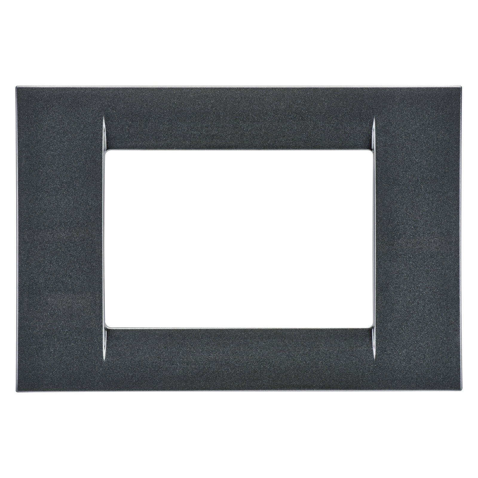 PLACA VIRNA - EN TECNOPOLÍMERO ACABADO BRILLANTE - 3 MÓDULOS - GRIS PIZARRA METALIZADO - SYSTEM