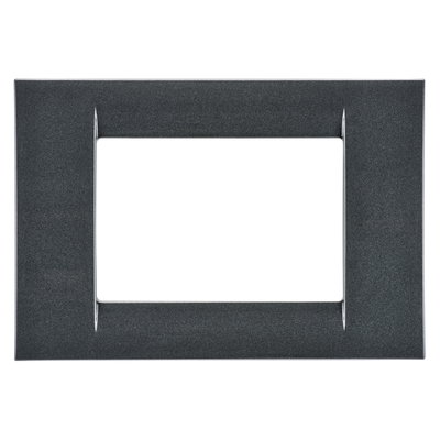 PLACA VIRNA - EN TECNOPOLÍMERO ACABADO BRILLANTE - 3 MÓDULOS - GRIS PIZARRA METALIZADO - SYSTEM