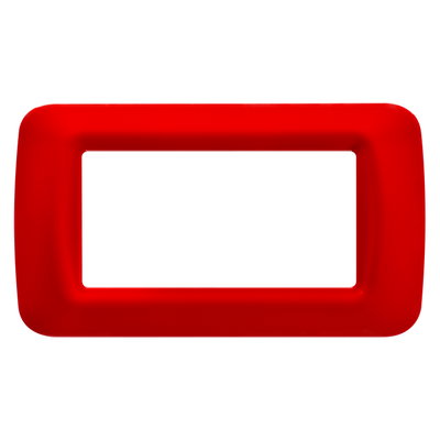 PLACA TOP SYSTEM - EN TECNOPOLÍMERO ACABADO BRILLANTE - 4 MÓDULOS - ROJO GERANIO - SYSTEM