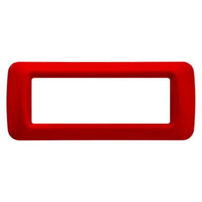 PLACA TOP SYSTEM - EN TECNOPOLÍMERO ACABADO BRILLANTE - 6 MÓDULOS - ROJO GERANIO - SYSTEM