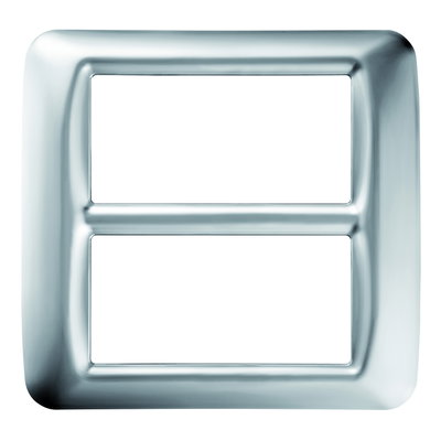 PLACA TOP SYSTEM - EN TECNOPOLÍMERO ACABADO BRILLANTE - 8 MÓDULOS (4+4 SUPERPUESTOS) - CROMO SOFT - SYSTEM