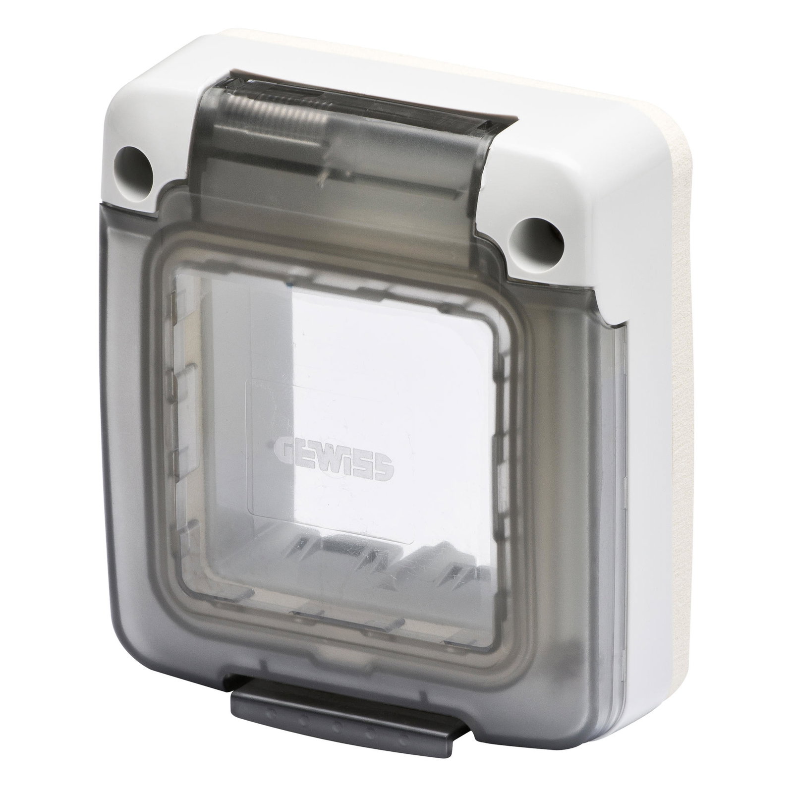 COMBI IN - CALOTTA STAGNA 2 MÓDULOS - SYSTEM - PUERTA TRANSPARENTE RÍGIDA AHUMADA - IP65 - GRIGIO RAL 7035
