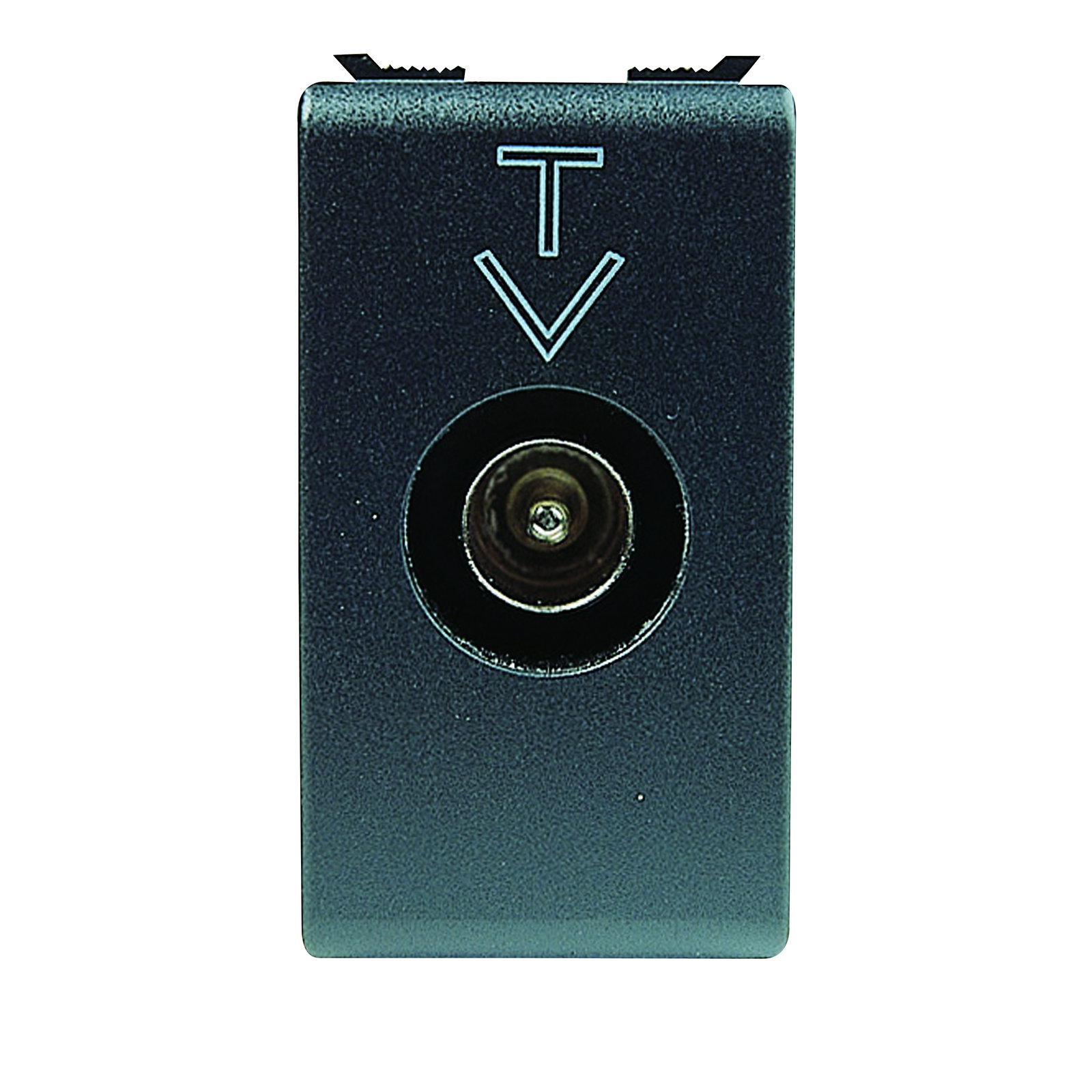 BASE COAXIALE TV PANTELLA CLASE A A - CONECTOR IEC MACHO 9,9 mm - DIRECTA CON CON PASO DE CORRETNTE - 1 MÓDULO - PLAYBUS