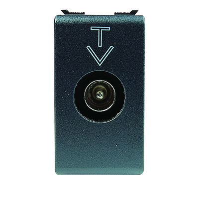 BASE COAXIALE TV PANTELLA CLASE A A - CONECTOR IEC MACHO 9,9 mm - DIRECTA CON CON PASO DE CORRETNTE - 1 MÓDULO - PLAYBUS