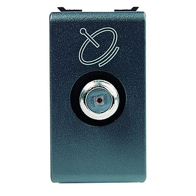 BASE COAXIALE TV/SAT PANTELLA CLASE A A - CONECTOR F HEMBRA - DIRECTA CON PASO DE CORRIENTE - 1 MÓDULO - PLAYBUS