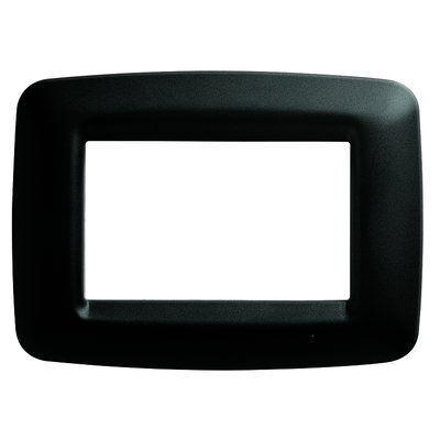 PLACA PLAYBUS YOUNG - EN TECNOPOLÍMERO ACABADO SATINADO - 6 MÓDULOS - NEGRO TÓNER - PLAYBUS