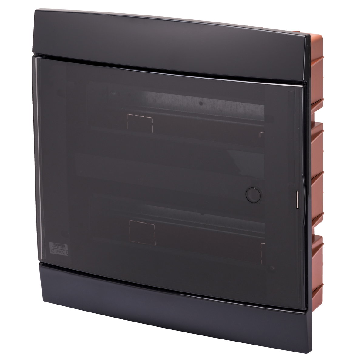 CENTRALITA DECORATIVA - MONTAJE EMPOTRADO - PREPARADA PARA ALOJAR REGLETAS - 330X338X28 - PIZARRA BARNIZADA - 24+2 (12x2) MÓDULOS