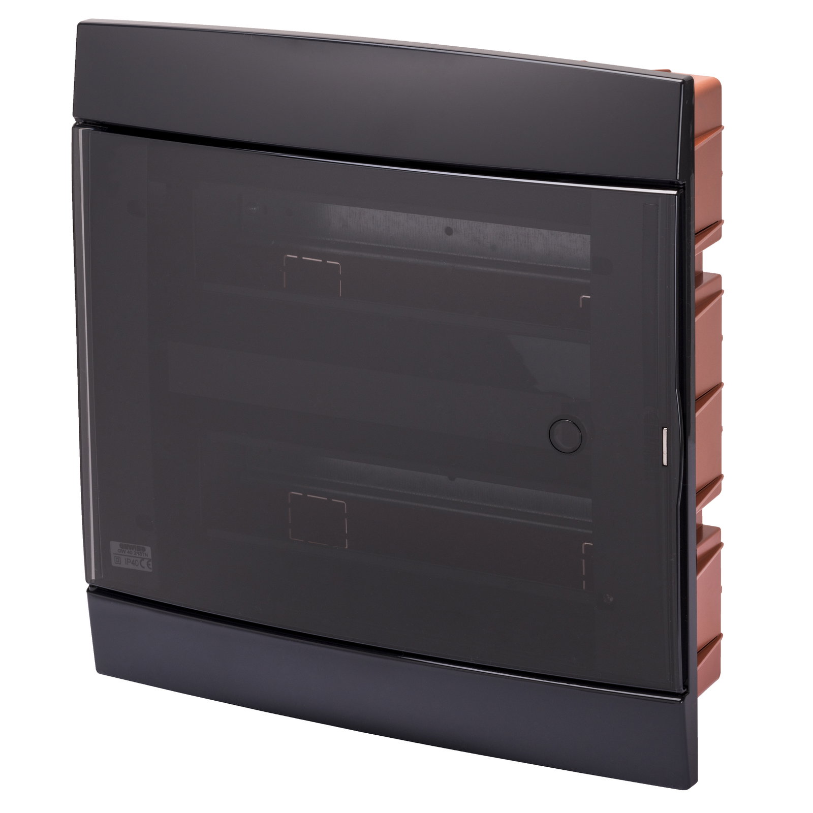 CENTRALITA DECORATIVA - MONTAJE EMPOTRADO - PREPARADA PARA ALOJAR REGLETAS - 330X338X28 - PIZARRA BARNIZADA - 24+2 (12x2) MÓDULOS