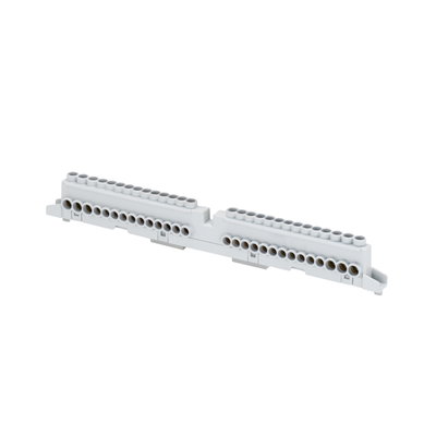 BLOQUE DE TERMINALES DE TORNILLO Y/O PRESIÓN - 80A - IP20 - BIPOLAR - POLO 1 N/T (3X16)+(17X10) POLO 2 N/T (3X16)+(17X10)