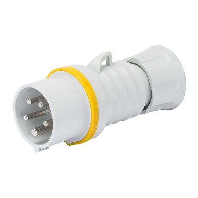 CLAVIJA MÓVIL RECTA HP - IP44/IP54 - 3P+T 32A 100-130V 50/60HZ - AMARILLO - 4H - CONEXIONADO DE TORNILLO