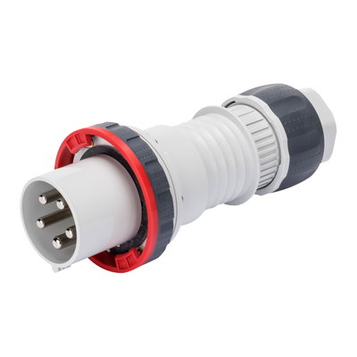 CLAVIJA MÓVIL RECTA HP - IP66/IP67/IP68/IP69 - 3P+N+T 125A 346-415V 50/60HZ - ROJO - 6H - APRIETE INDIRECTO