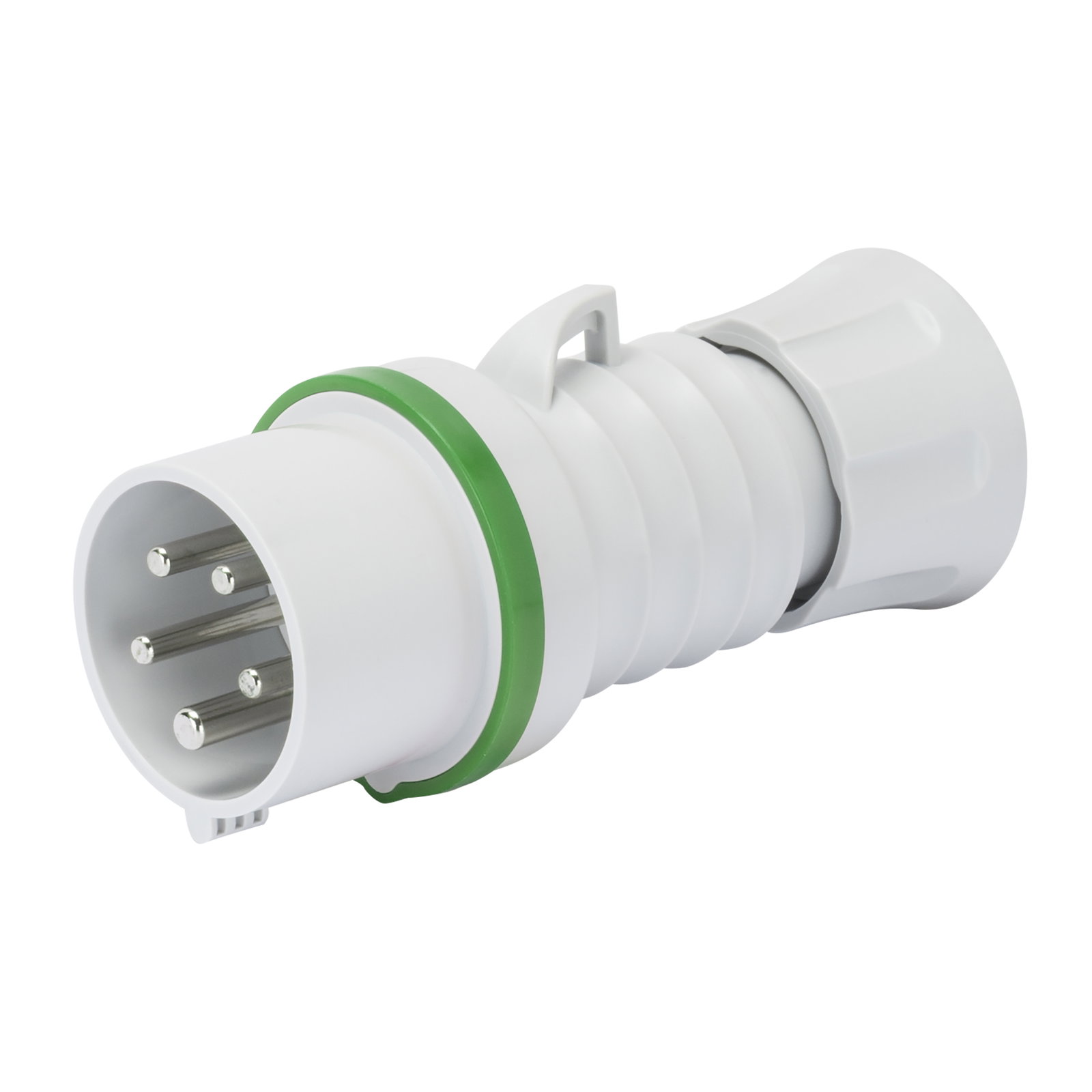 CLAVIJA MÓVIL RECTA HP - IP44/IP54 - 2P+T 16A MÁS QUE 50V MÁS QUE 300-500HZ - VERDE - 2H - CONEXIONADO DE TORNILLO