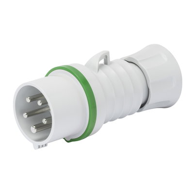 CLAVIJA MÓVIL RECTA HP - IP44/IP54 - 3P+T 32A MÁS QUE 50V 100-300HZ - VERDE - 10H - CONEXIONADO DE TORNILLO