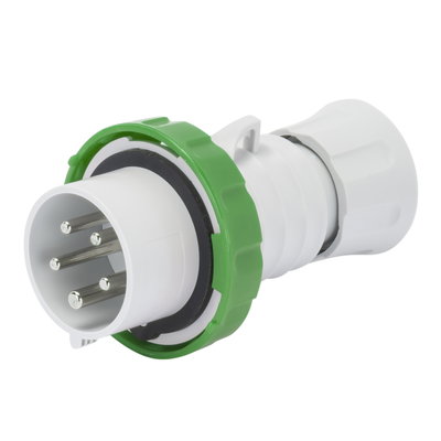 CLAVIJA MÓVIL RECTA HP - IP66/IP67/IP68/IP69 - 2P+T 16A MÁS QUE 50V 100-300HZ - VERDE - 10H - CONEXIONADO DE TORNILLO