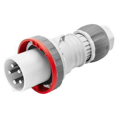 CLAVIJA MÓVIL RECTA HP - IP66/IP67/IP68/IP69 - 3P+T 63A 440-460V 60HZ - ROJO - 11H - APRIETE INDIRECTO