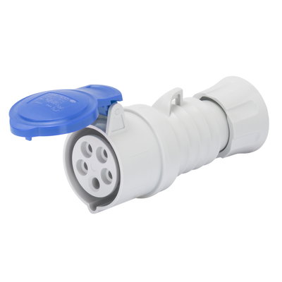 BASE MÓVIL RECTA HP - IP44/IP54 - 3P+N+T 32A 200-250V 50/60HZ - AZUL - 9H - CONEXIONADO DE TORNILLO