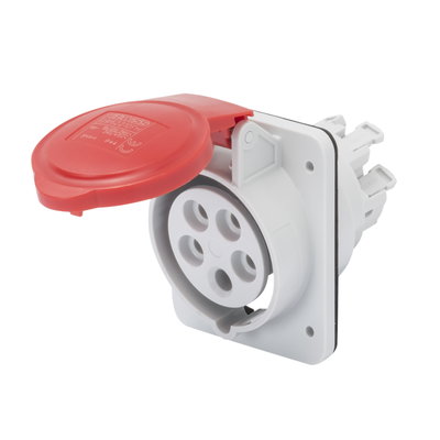 BASE FIJA DE EMPOTRAR A 10° HP - IP44/IP54 - 3P+T 32A 380-415V 50/60HZ - ROJO - 6H - CONEXIONADO RÁPIDO