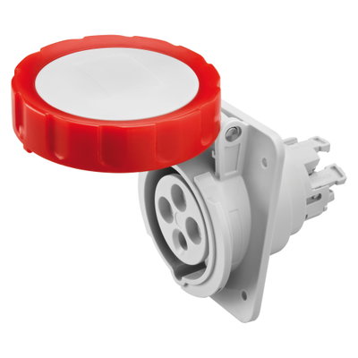 BASE FIJA DE EMPOTRAR A 10° HP - IP66/IP67 - 3P+T 16A 380-415V 50/60HZ - ROJO - 6H - CONEXIONADO RÁPIDO