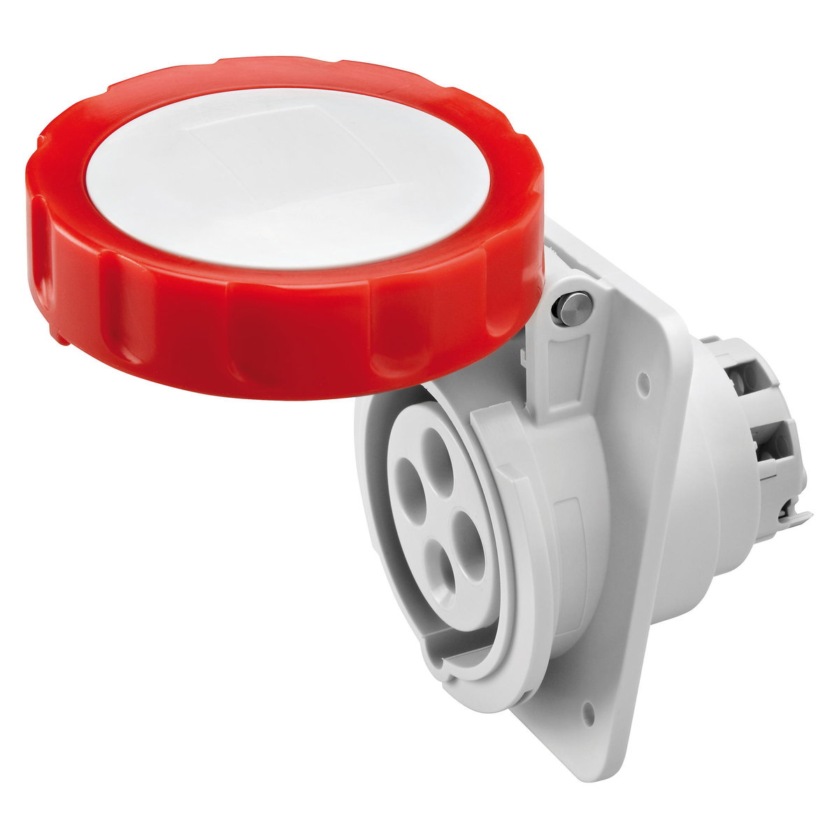 BASE FIJA DE EMPOTRAR A 10° HP - IP66/IP67 - 3P+T 16A 380-415V 50/60HZ - ROJO - 6H - CONEXIONADO DE TORNILLO