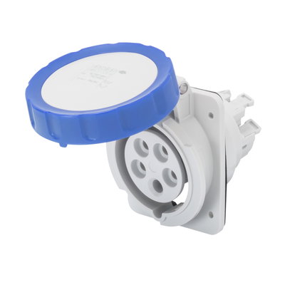 BASE FIJA DE EMPOTRAR A 10° HP - IP66/IP67 - 2P+T 32A 200-250V 50/60HZ - AZUL - 6H - CONEXIONADO RÁPIDO