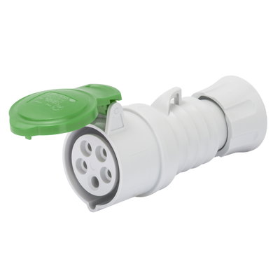 BASE MÓVIL RECTA HP - IP44/IP54 - 3P+T 16A MÁS QUE 50V MÁS QUE 300-500HZ - VERDE - 2H - CONEXIONADO DE TORNILLO