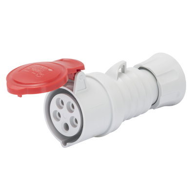 BASE MÓVIL RECTA HP - IP44/IP54 - 3P+N+T 32A 440-460V 60HZ - ROJO - 11H - CONEXIONADO DE TORNILLO