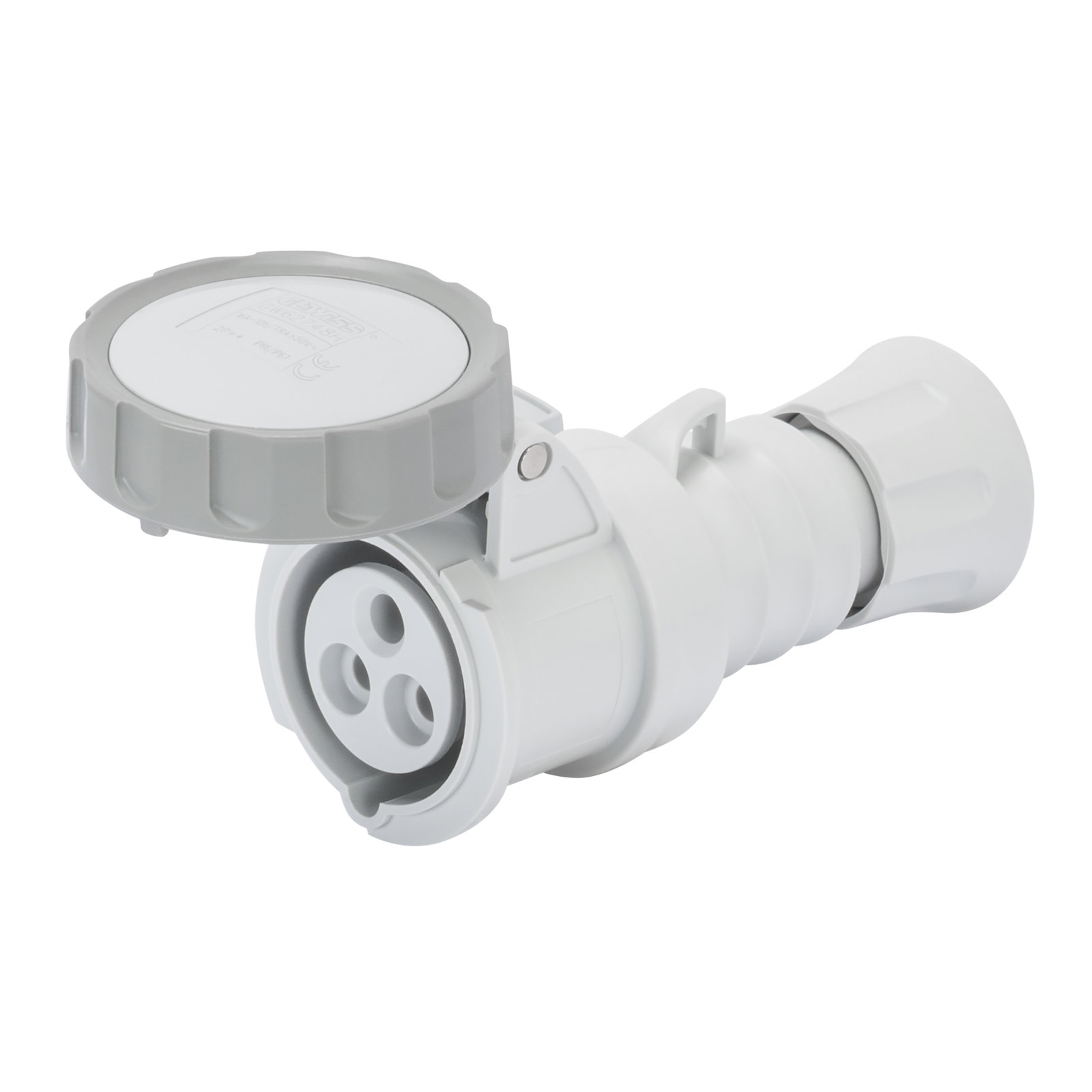 BASE MÓVIL RECTA HP - IP66/IP67/IP68/IP69 - 2P+T 32A TRANSFORMADOR 50/60HZ - GRIS - 12H - CONEXIONADO DE TORNILLO