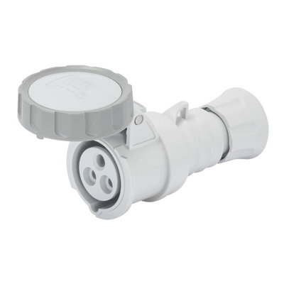 BASE MÓVIL RECTA HP - IP66/IP67/IP68/IP69 - 2P+T 32A TRANSFORMADOR 50/60HZ - GRIS - 12H - CONEXIONADO DE TORNILLO