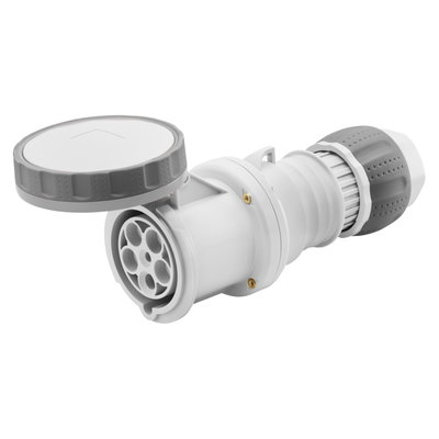 BASE MÓVIL RECTA HP - IP66/IP67/IP68/IP69 - 3P+N+T - 63A - MÁS QUE 250V - c c - GRIS - 8H - APRIETE INDIRECTO