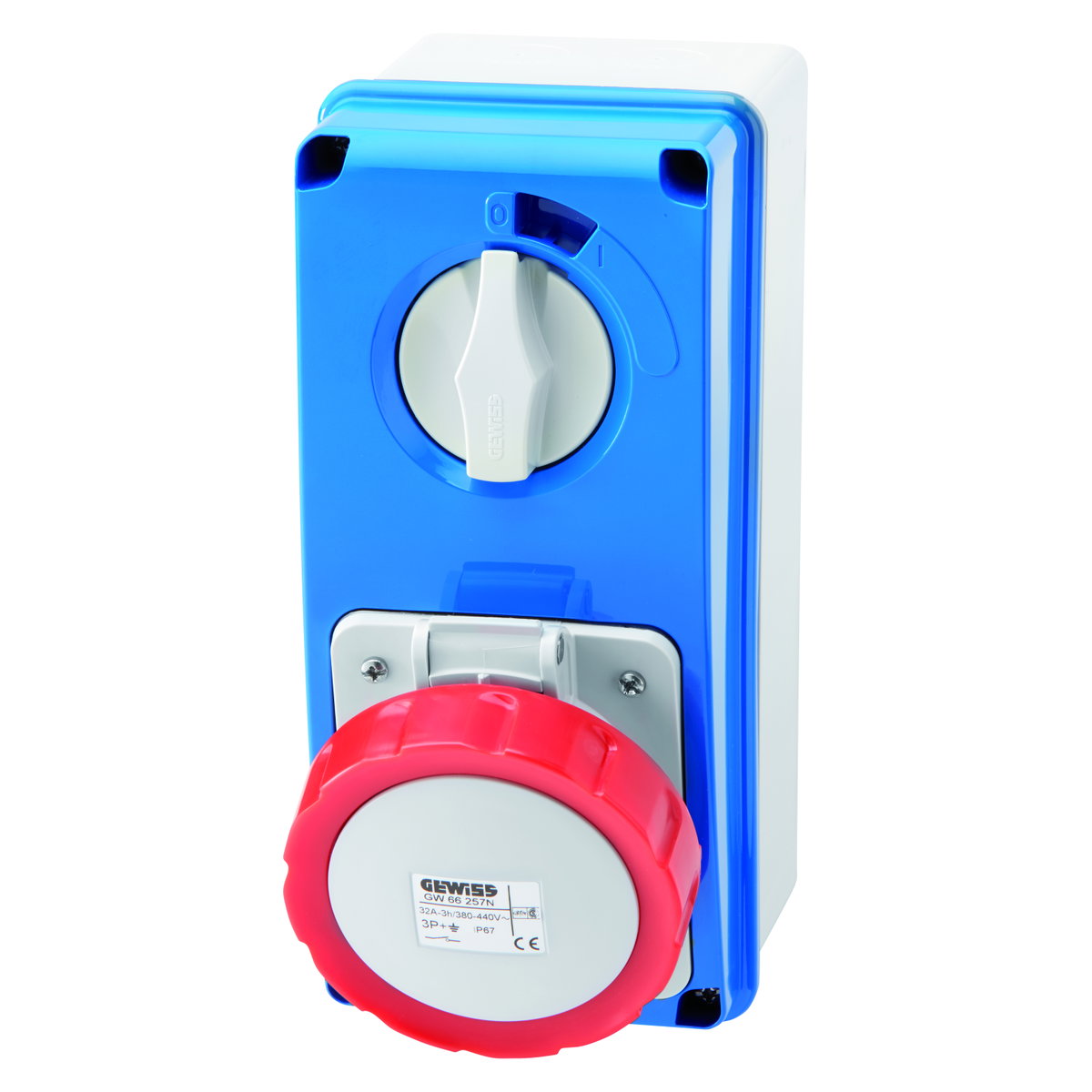 BASE FIJA INTERBLOQUEADAS VERTICAL - CON FONDO - SIN BASE PORTAFUSIBLES - 2P+T 32A 380-415V - 50/60HZ 9H - IP67