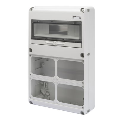 Q-DIN 14 MÓDULOS - 4 TROQUELES - HORIZONTAL IB 16/32A - SBF IP65